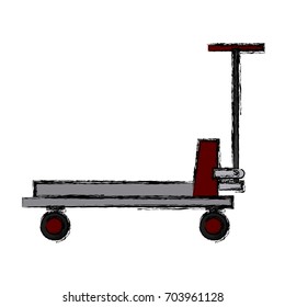 platform trolley cargo cart delivery equipment icon