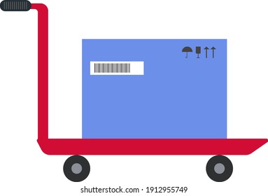 Platform trolley, illustration, vector on a white background.