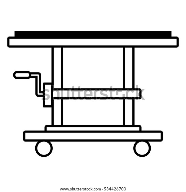platform trolley lifting boxes cargo manual outline\
vector illustration eps\
10