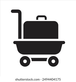 Platform truck icon. Trolley luggage icon