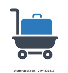 Platform truck icon. Trolley luggage icon