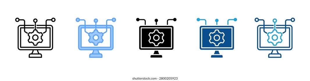 Platform web icon with multiple style collection