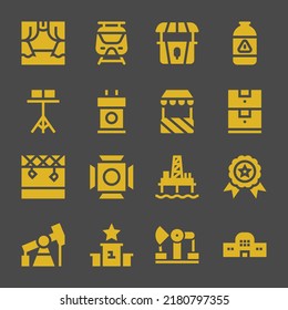 platform web icons. Scene and Subway, Gas and Data storage symbol, vector signs