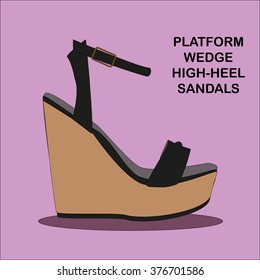 Platform wedge high heel woman sandals