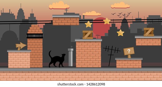 PLATFORMER GAME PACK 2D. You can use this background for a game or application project. 100% vector.