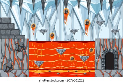 Platformer Game template with Ice Cave illustration