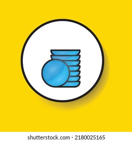Platten oder keramische Platten Symbol, 3D-Dinner-Platten Symbol, Umriss-Vektorzeichen, lineares Piktogramm einzeln auf Weiß. Geschirr-Symbol, Logo-Illustration