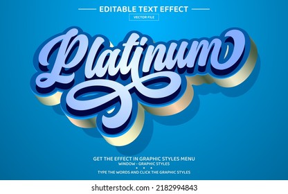 Platinum 3D Editable Text Effect Template