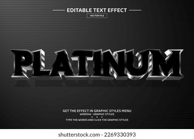 Platinum 3D editable text effect template