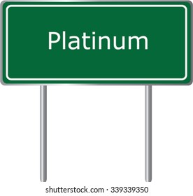 Platinum , Alaska , road sign green vector illustration, road table, USA city