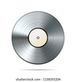 Platinum Album Vinyl Disc Template Isolated On White