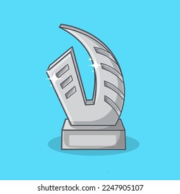 Concepto de vector de trofeo de premio Platinum. El concepto de ganador es el primer lugar. Mejor premio de categoría. Premio al logro. Inolvidable premio