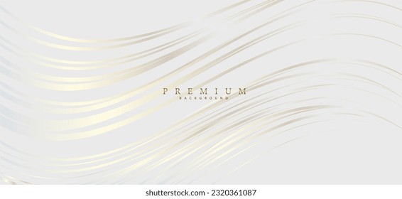 Platiner Hintergrund Premium Design. Flügelförmige Linien, metallischer Effekt. Eleganter Banner für Business, formale Einladung, Hochzeit, weiße Luxus-Vorlage.