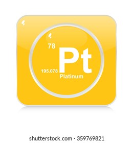 platinum chemical element button