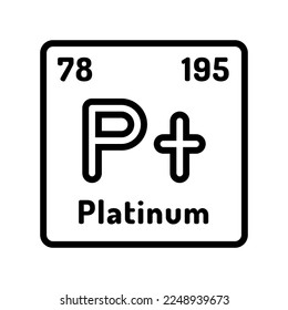 platinum chemical element line icon vector. platinum chemical element sign. isolated contour symbol black illustration