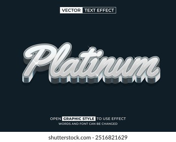 platinum editable text, font effect, 3d text for title