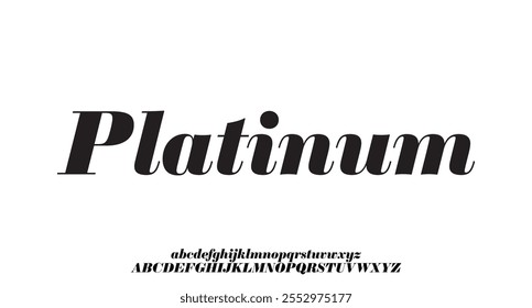 Platina, elegante alfabeto letras fonte logotipo. Tipografia de luxo clássico lettering serif moda fontes casamento decorativo vintage retro logos. ilustração vetorial
