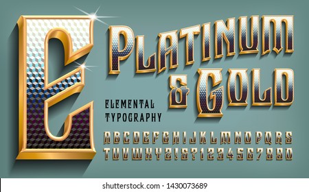 Platinum and Gold is an ornate alphabet with metallic effects of precious metals.