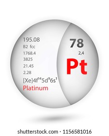 Platinum icon in badge style. Periodic table element Platinum icon. One of Chemical signs collection icon can be used for UI/UX on white background.