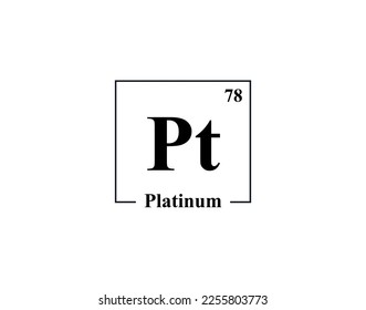 Platinum icon vector. 78 Pt Platinum