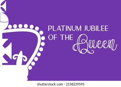 Platinum jubilee of the Queen with elegant typography. 70th anniversary card with monarchy symbol. British royal vector graphic. svg