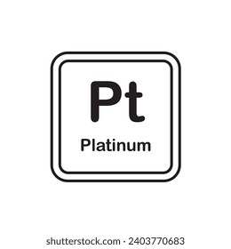 platinum  periodic icon vector element design template web