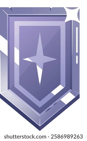 Platinum shield badge achievements vector illustration