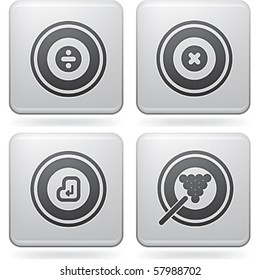 Platinum Square 2D Icons Set: Abstract