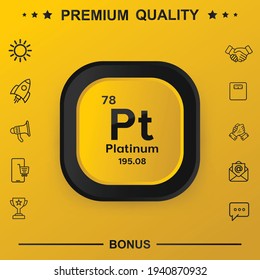 Platinum symbol with yellow button
