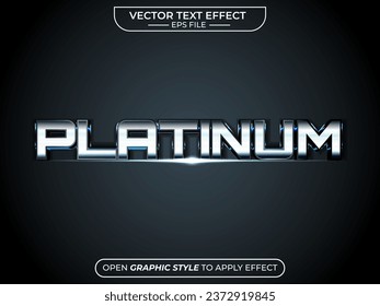 platinum text effect, editable, 3d text. for business promotion. vector template