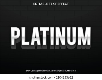 Platinum Text Effect Template With Bold And Abstract Style Use For Business Brand And Logo