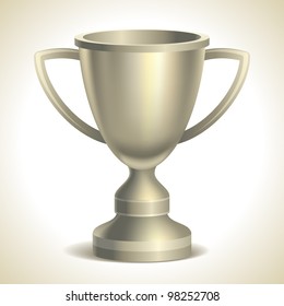 Platinum Trophy Cup, Vector Illustration