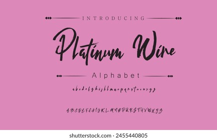 Platinum Wire Signature Font Calligraphy Logotype Script Brush Font Type Font lettering handwritten