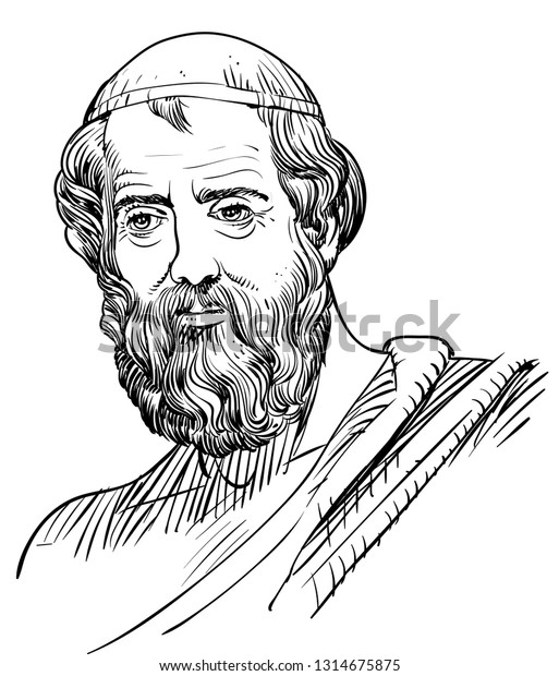 プラトン 紀元前428年 348年 のラインアートのポートレート 彼は古代ギリシャの哲学者 数学者 哲学対話の著者でアカデミーの創始者 ソクラテス の生徒 アリストテレスの先生 のベクター画像素材 ロイヤリティフリー