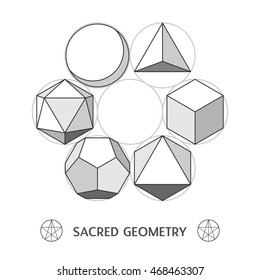 Plato classic geometry forms. Stock vector illustration