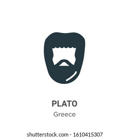 Plato glyph icon vector on white background. Flat vector plato icon symbol sign from modern greece collection for mobile concept and web apps design.