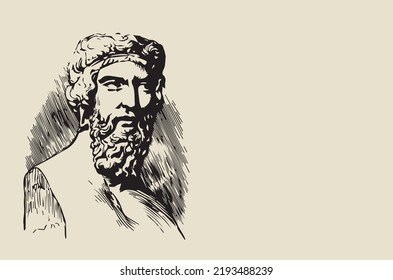 Plato - graphic line art vector form illustration