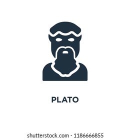 Plato icon. Black filled vector illustration. Plato symbol on white background. Can be used in web and mobile.