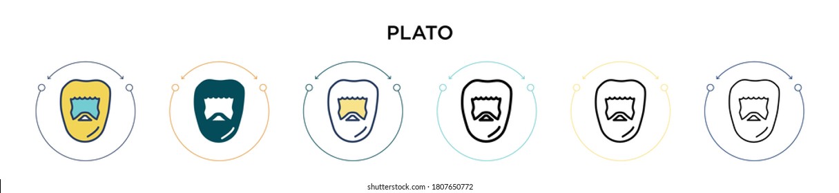 Plato icon in filled, thin line, outline and stroke style. Vector illustration of two colored and black plato vector icons designs can be used for mobile, ui, web