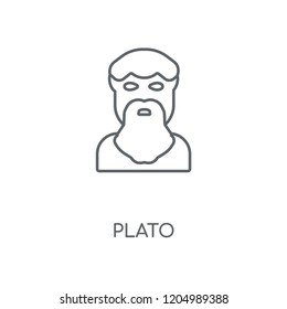 Plato linear icon. Plato concept stroke symbol design. Thin graphic elements vector illustration, outline pattern on a white background, eps 10.