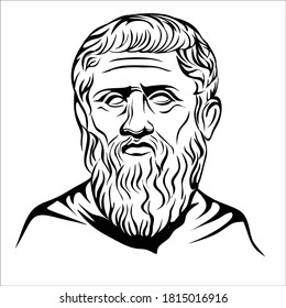 Plato on artline black and white for illustration