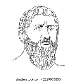 Plato on line art. The great greek philosopher.