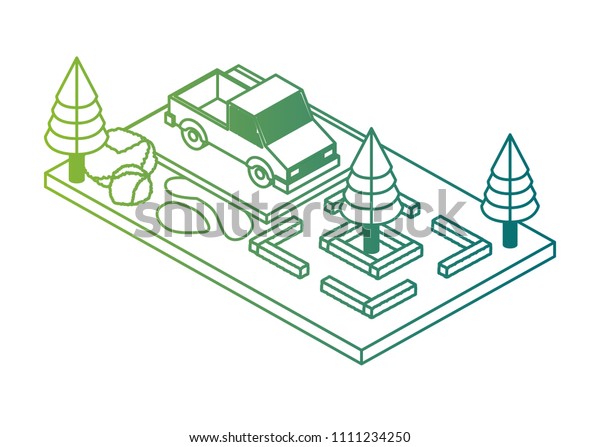 platon truck in the
parking zone isometric