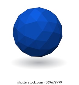 Platonic 3d. Blue color geometry figure.