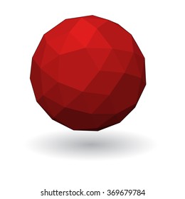 Platonic 3d. Red color geometry figure.