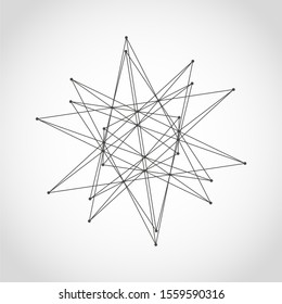 Platonic solid design. Connected lines with dots. Medical, technology, chemistry and science icon design