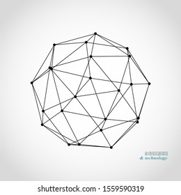 Platonic Solid Design. Connected Lines With Dots. Medical, Technology, Chemistry And Science Icon Design