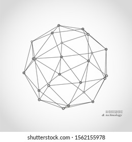 Platonic solid design. Connected lines with dots. Medical, technology, chemistry and science icon design