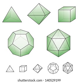 Sacred Geometry Platonic Solids Six Elements Stock Vector (Royalty Free ...