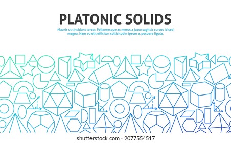 Platonic Solids Outline Concept. Vector Illustration of Outline Design.